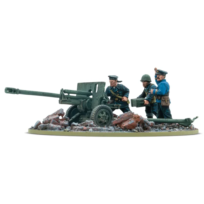 ZiS-3 Divisional Gun with Soviet Naval Brigade Crew