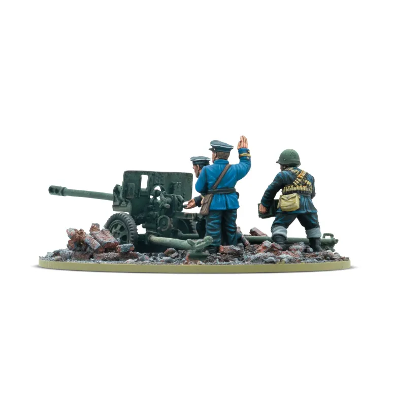 ZiS-3 Divisional Gun with Soviet Naval Brigade Crew